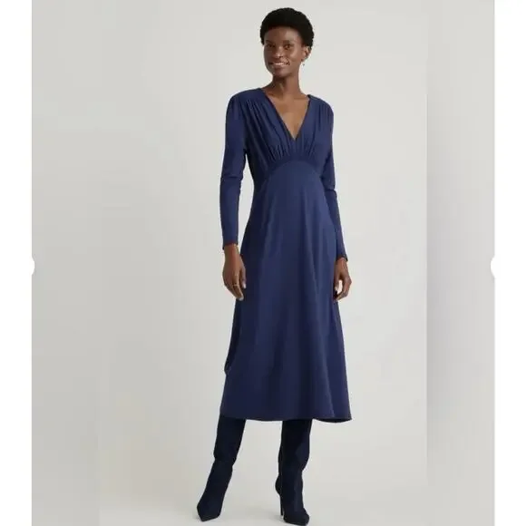 Quince | Dresses | New Quince Tencel Jersey Vneck Long Sleeve Midi Dress Navy Xs 329448 | Poshmark Quince | Dresses | New Quince Tencel Jersey Vneck Long Sleeve Midi Dress Navy Xs 329448 | Poshmark